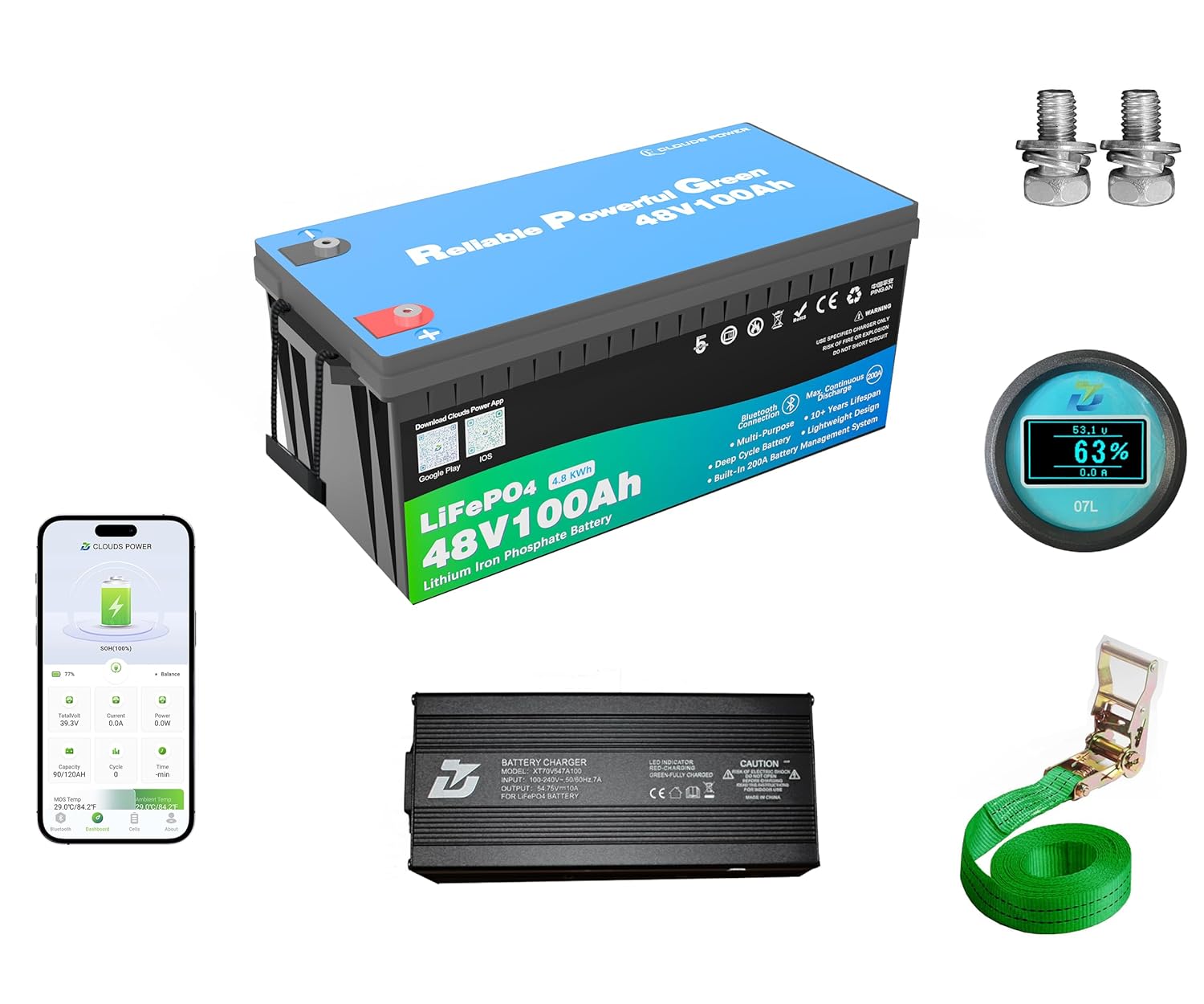 Lithium Battery 100Ah - 48 Volt 100Ah Lityum Golf Arabası