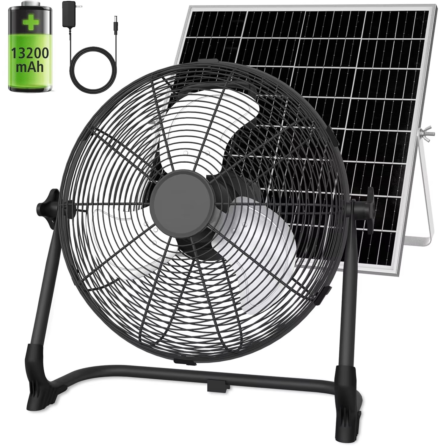 Renewable Energy Fan - 12 inç Taşınabilir Güneş Enerjili Yer