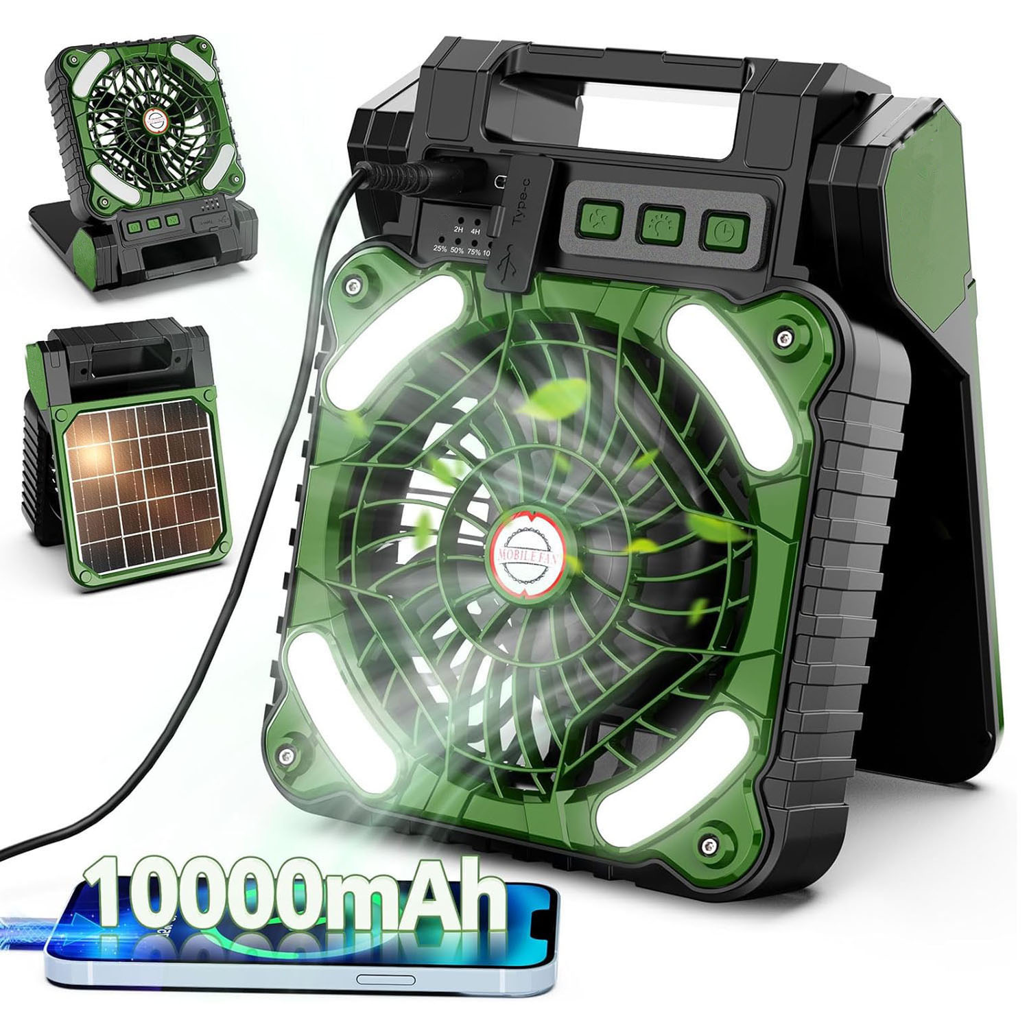 Fan ile 10000mAh güneş enerjil - Renewable Energy Fan incelemesi ve fiyatı