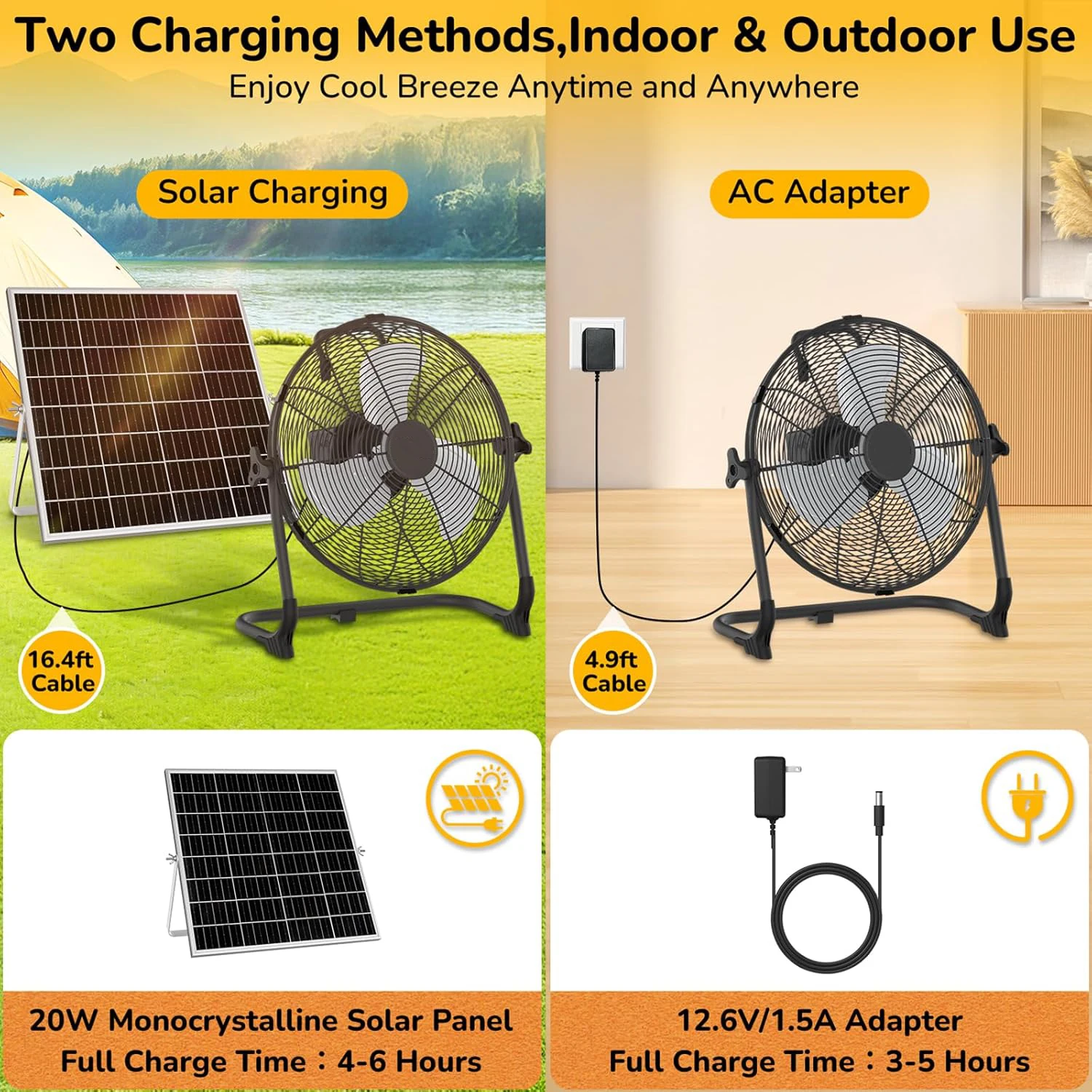 12 inç Taşınabilir Güneş Enerj - Renewable Energy Fan incelemesi ve fiyatı